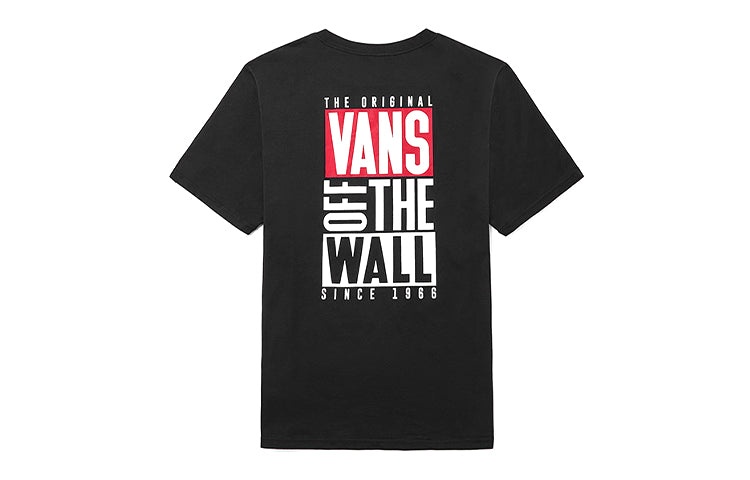 Vans Alphabet Printing Short Sleeve Couple Style Black VN0A4MM5BLK - 2