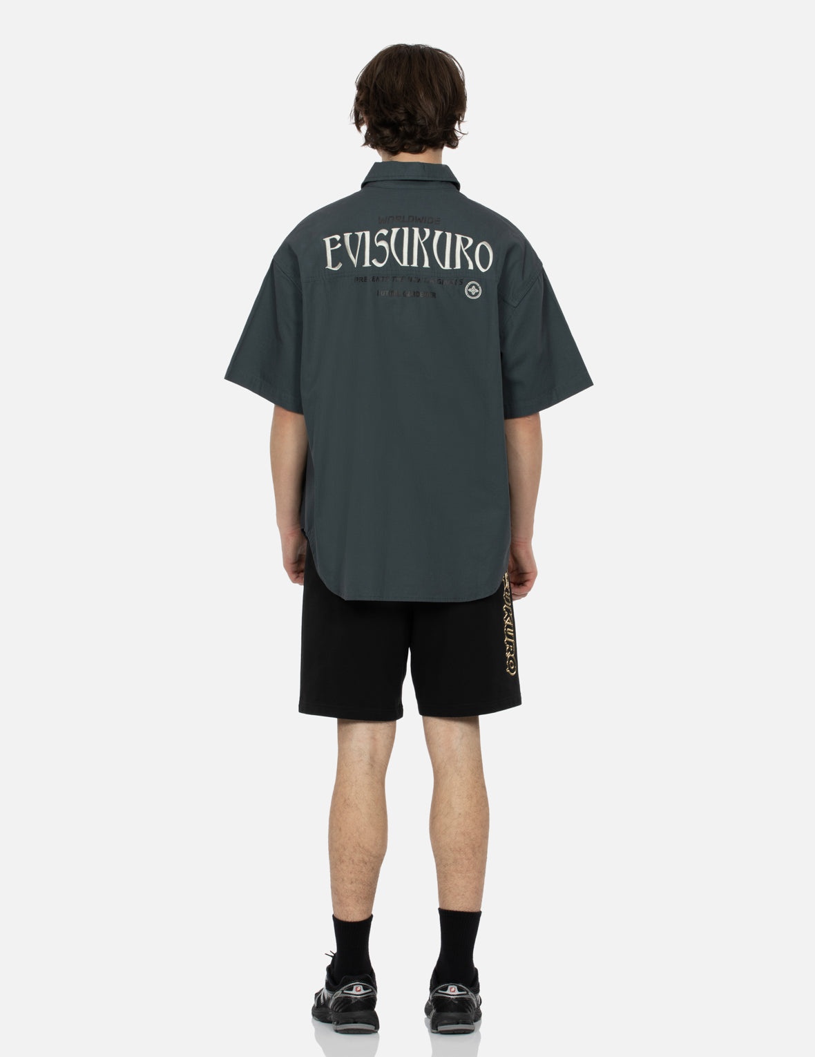 Logo Embroidery and Slogan Print Relax Fit Short-Sleeves Shirt - 5