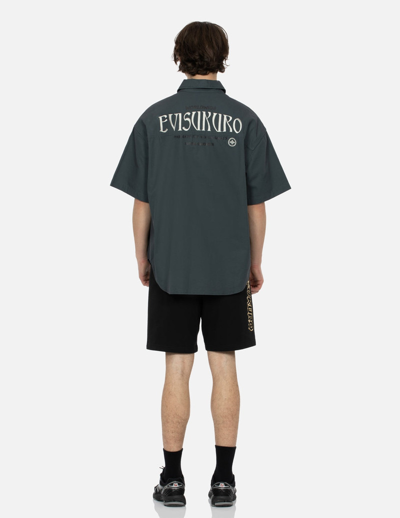 Logo Embroidery and Slogan Print Relax Fit Short-Sleeves Shirt 5