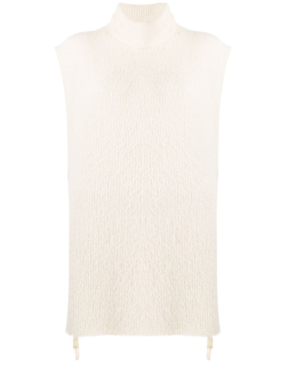 ribbed-knit roll-neck vest  - 1