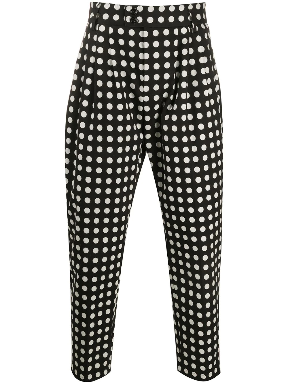 cropped polka dot-print trousers - 1