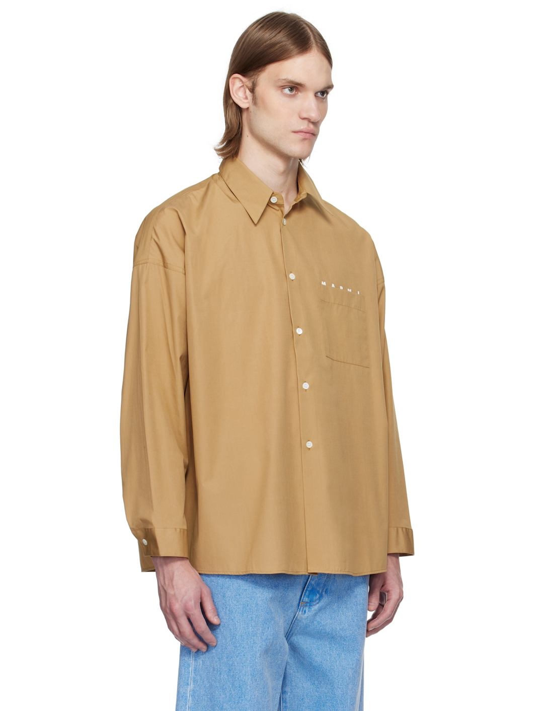 Tan Peeping 'Marni' Logo Shirt - 2