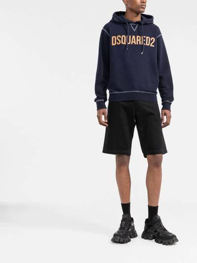 DSQUARED2 logo-print pullover hoodie outlook