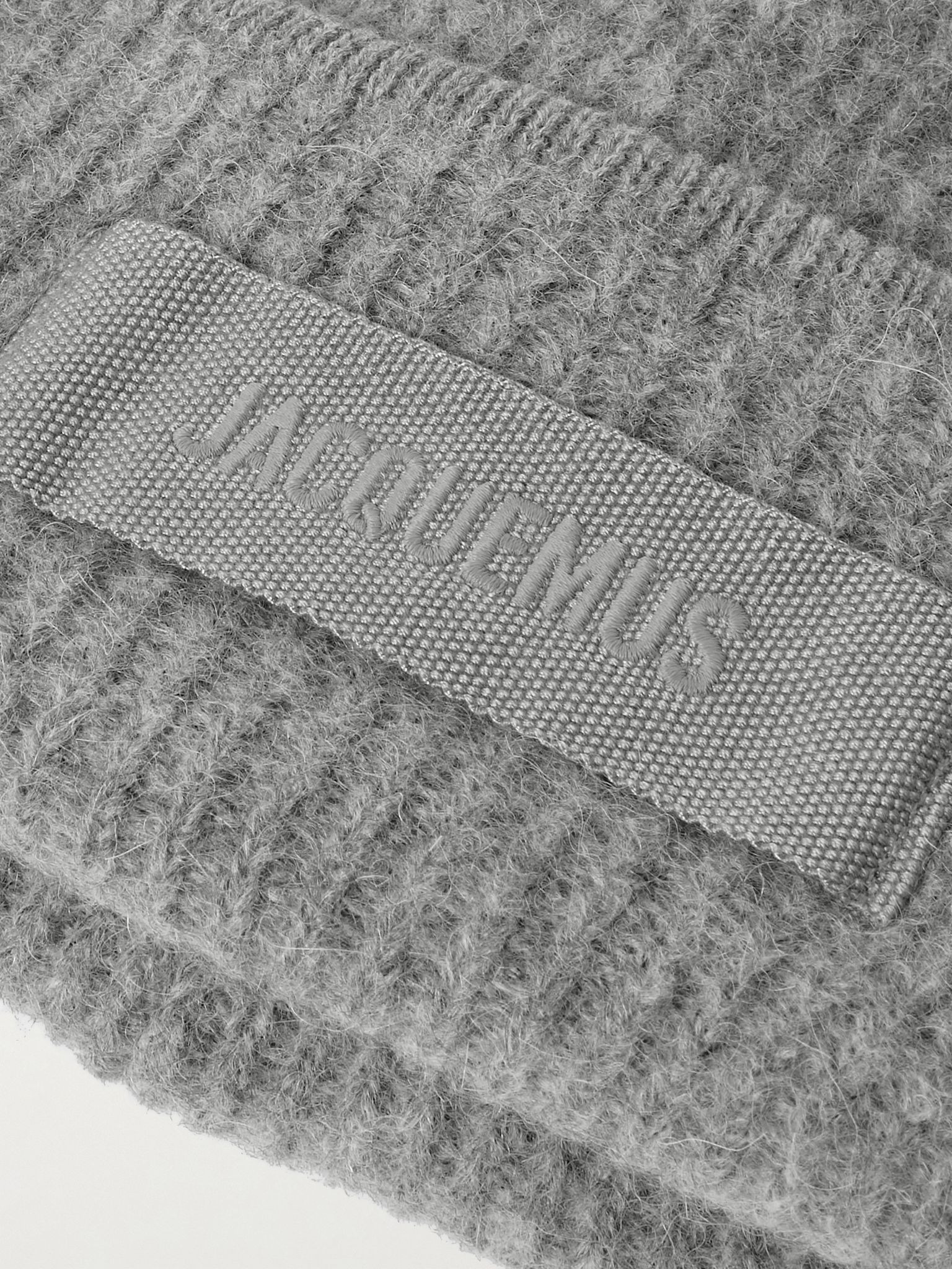 Le Bonnet grosgrain-trimmed ribbed-knit beanie Gray - 3