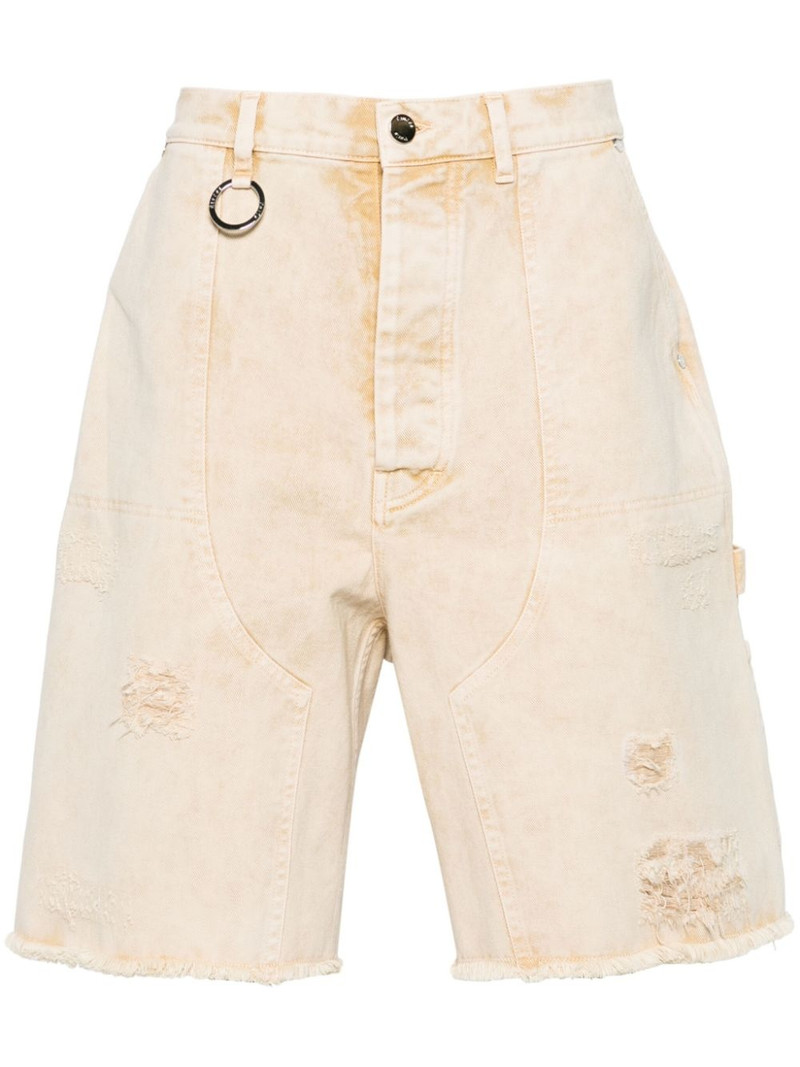Friche distressed denim shorts - 1