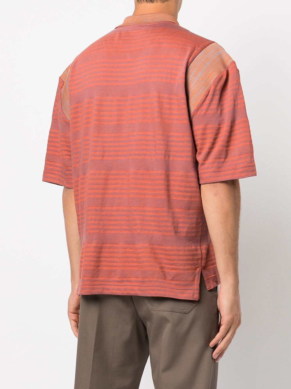 striped pattern polo top - 5