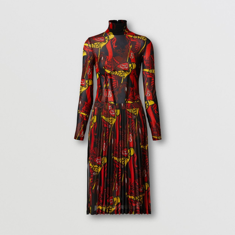 EKD Print Jersey Funnel Neck Dress 1