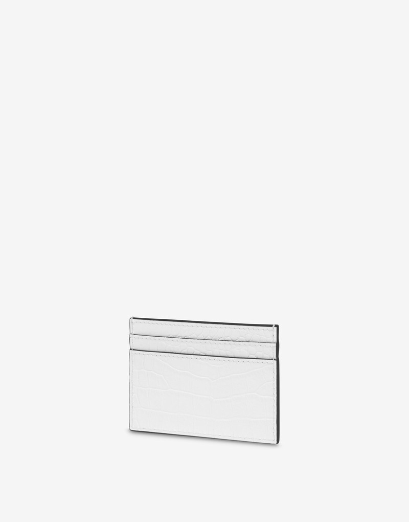 Moschino LETTERING LOGO CROCODILE-PRINT CARD HOLDER outlook