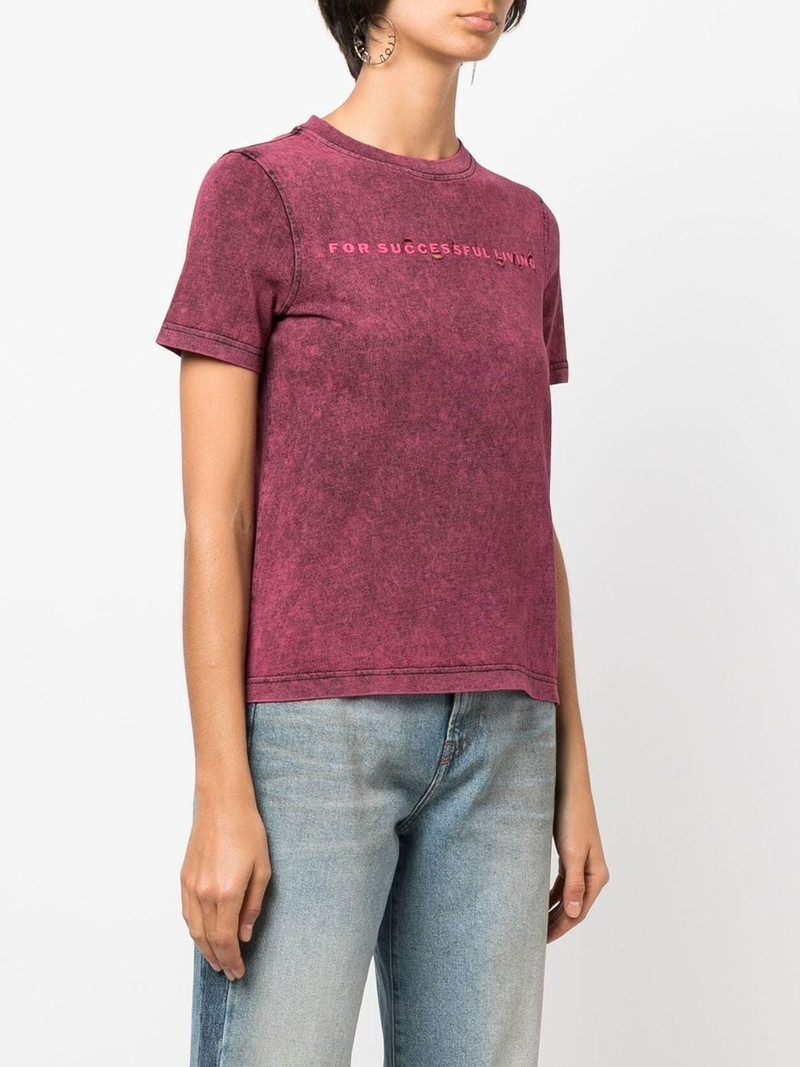 distressed-effect slogan-print T-shirt 3