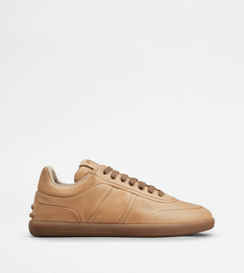 TOD'S TABS SNEAKERS IN LLEATHER - BEIGE 1