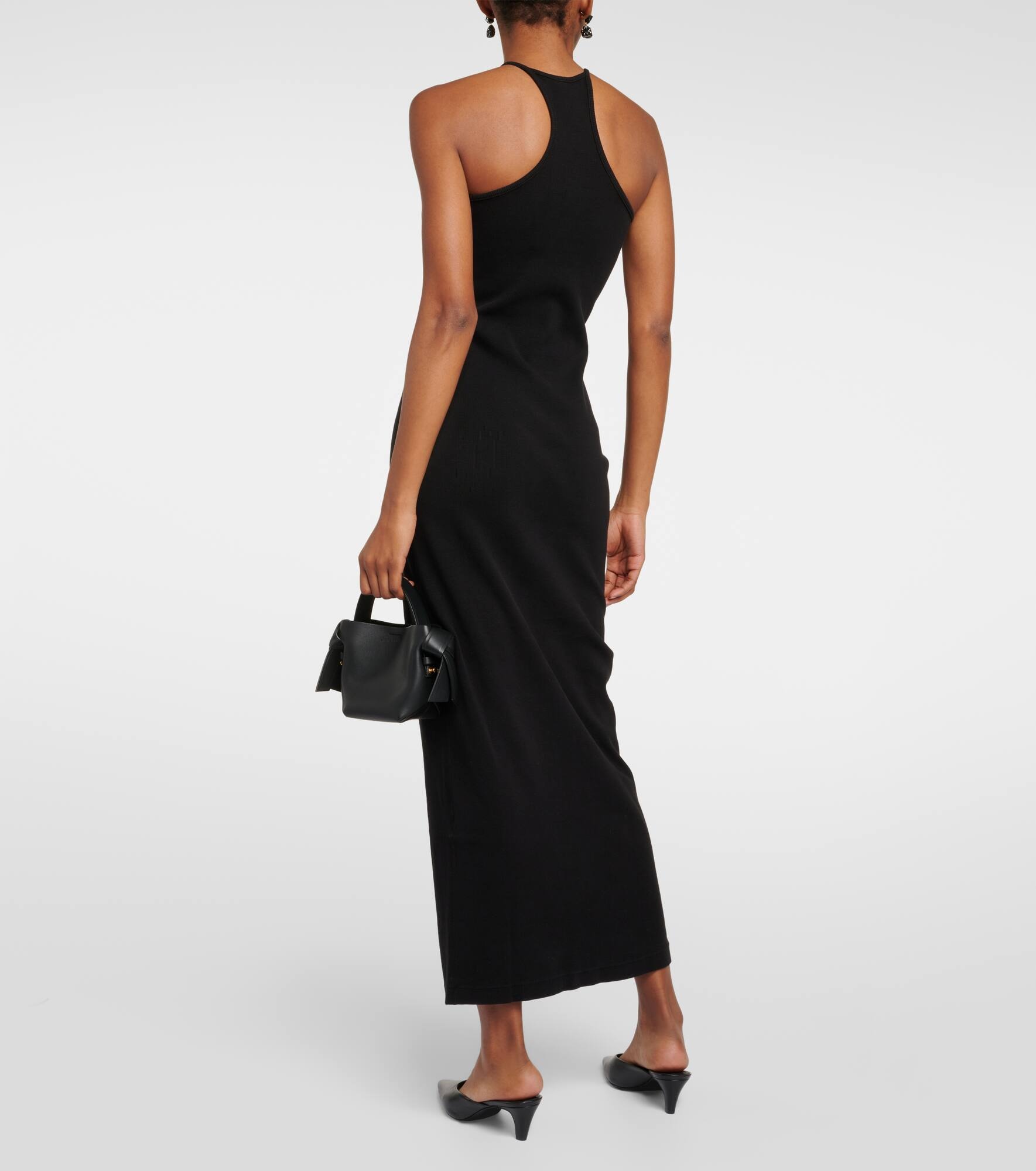 Ribbed-knit cotton-blend midi dress - 3