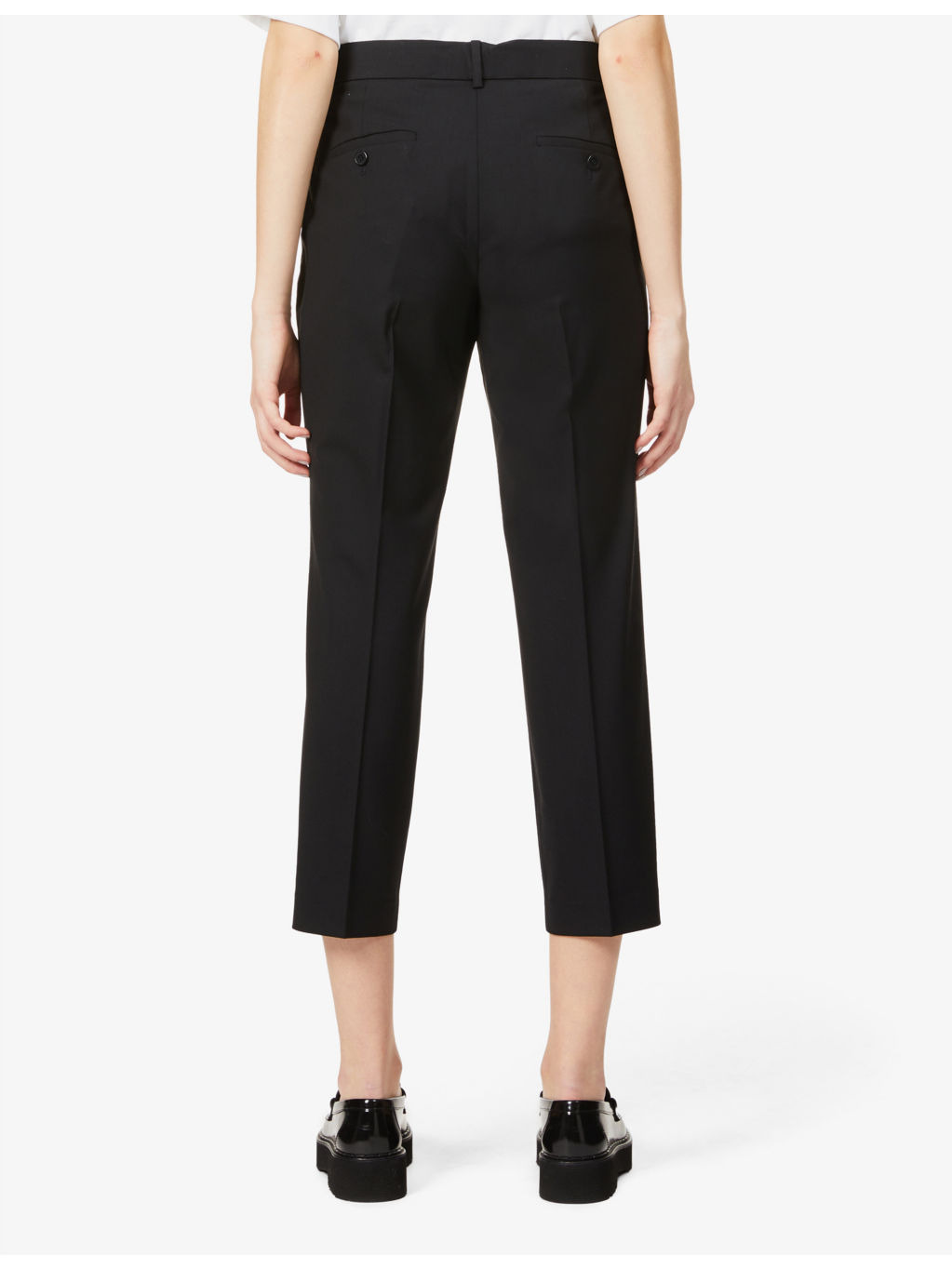 Treeca cropped slim-leg mid-rise stretch-wool trousers - 4