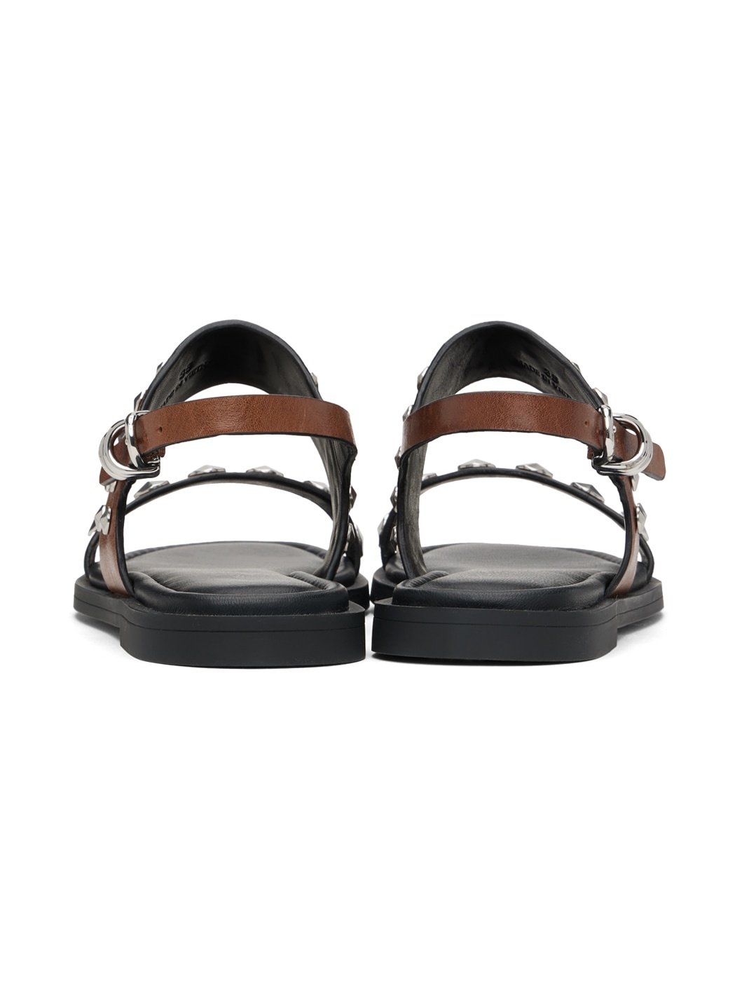 Brown & Black Geo Stud Sandals - 2