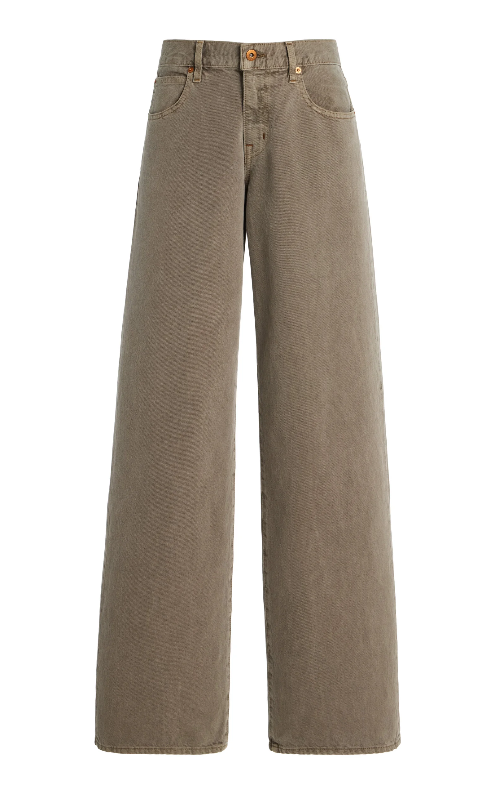 Exclusive Mica Rigid Low-Rise Wide-Leg Jeans green - 1