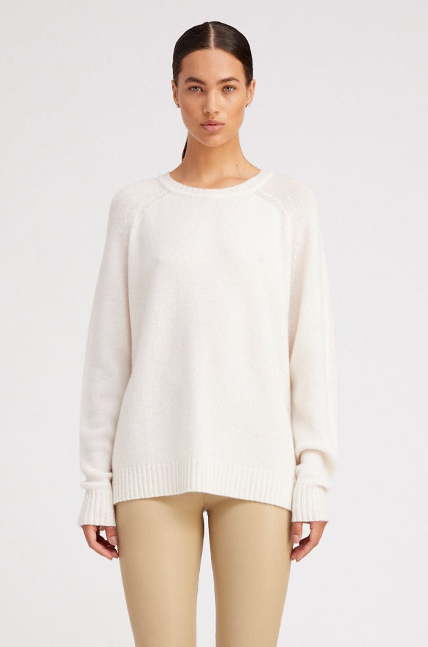 IVORY CASHMERE BOYFRIEND SWEATER - 4
