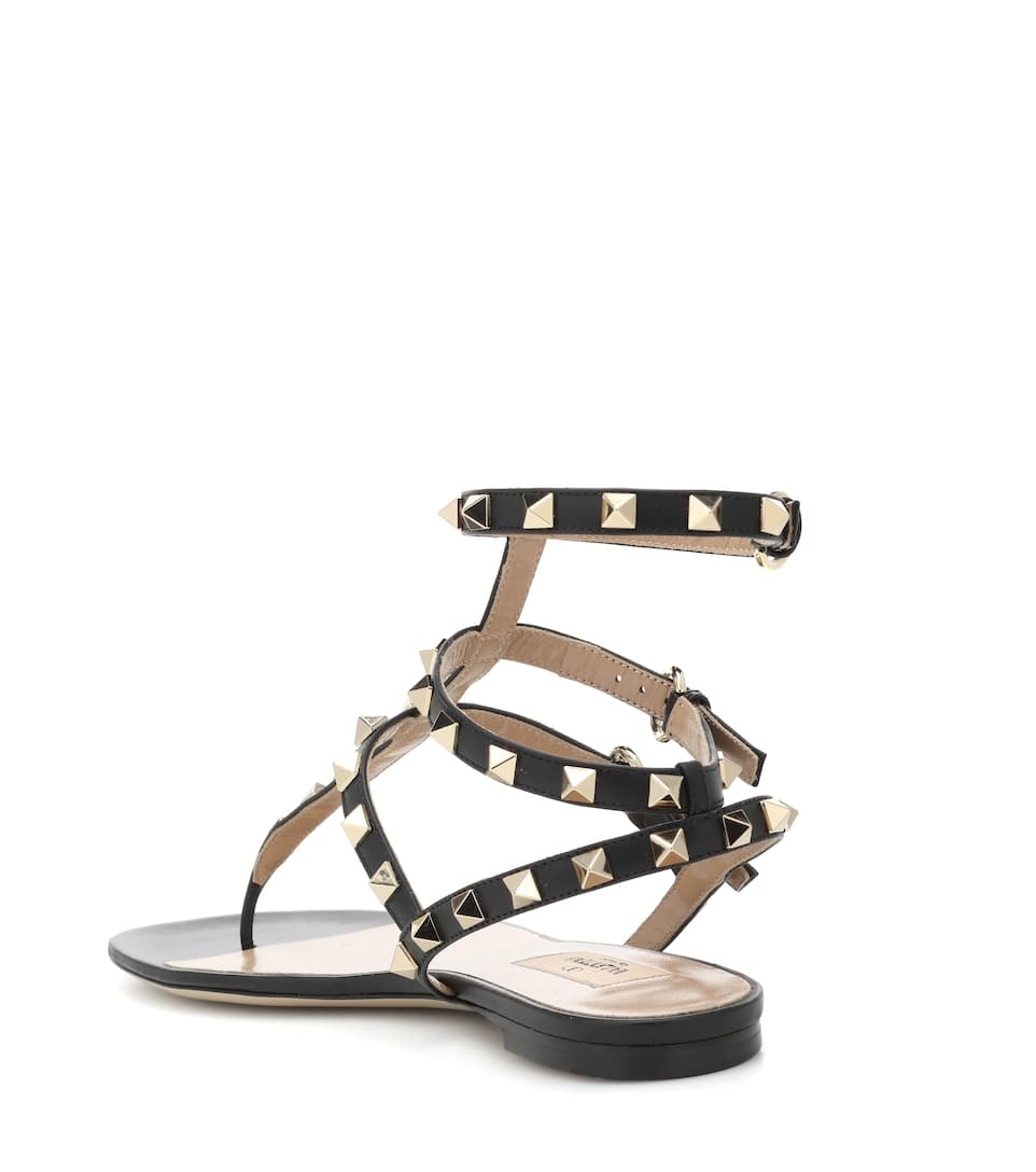 Rockstud leather sandals - 3