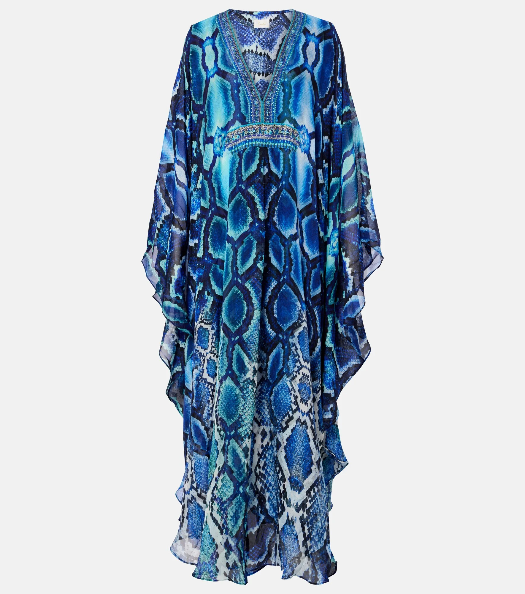 Embellished printed silk kaftan - 1