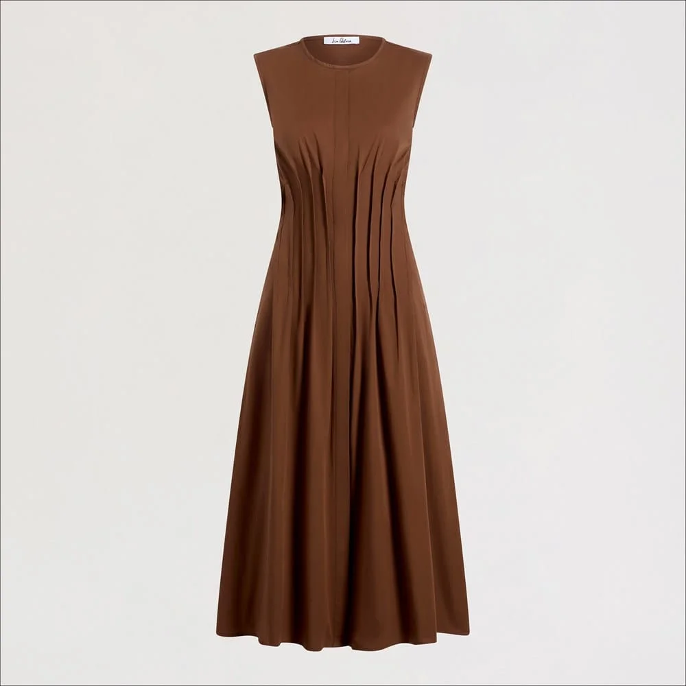 Pleat Waist Sleeveless Maxi Dress - 1