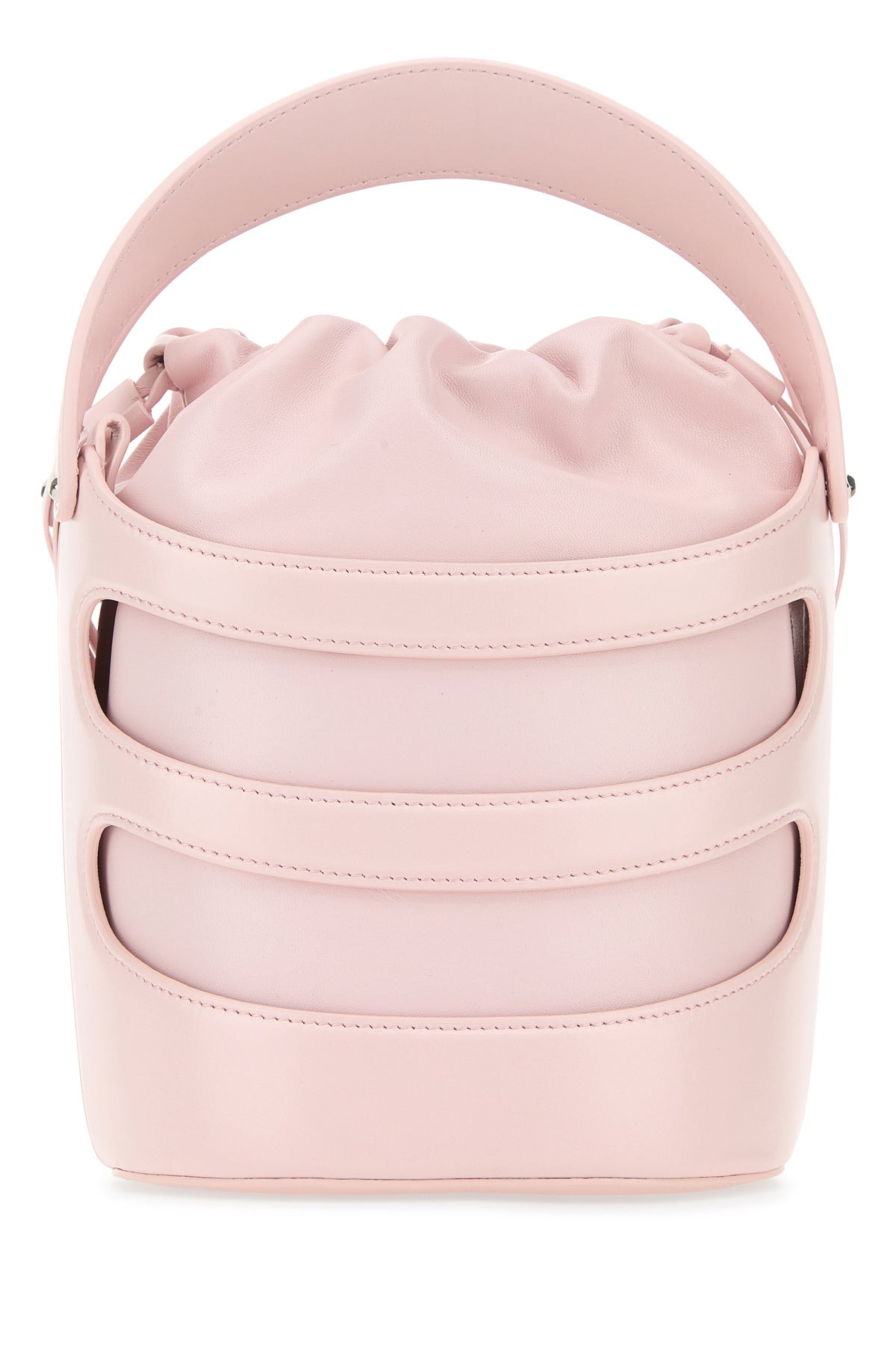 Pastel pink leather The Rise bucket bag - 3