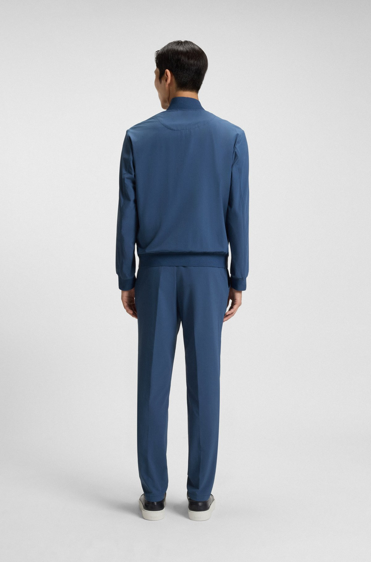 SLIM-FIT BLOUSON JACKET WITH KNITTED TRIMS - 4
