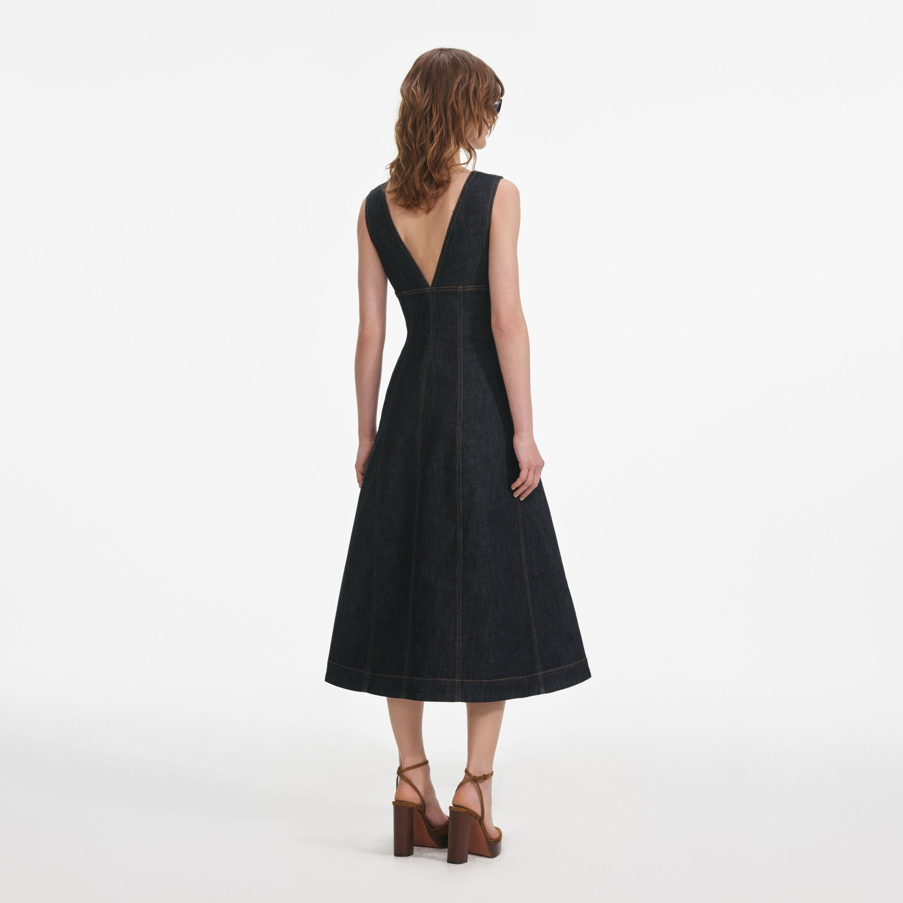 Indigo Denim Midi Dress - 3