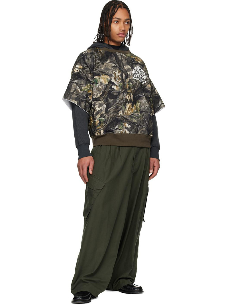 A BATHING APE® Khaki Tree Edge Camo Layered Pullover Hoodie outlook