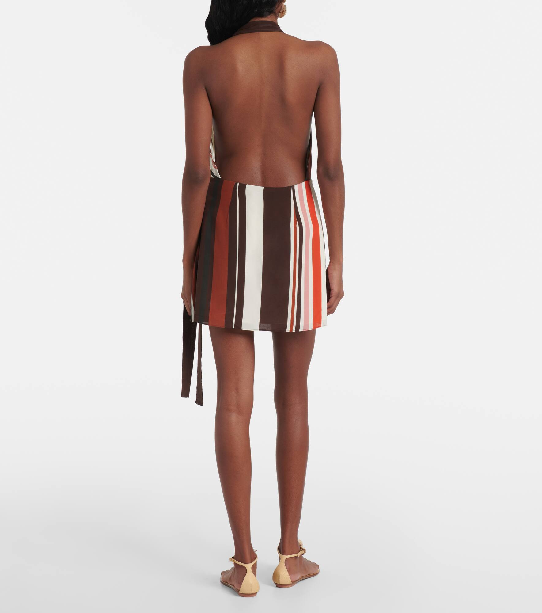 Thistle striped silk satin minidress - 3