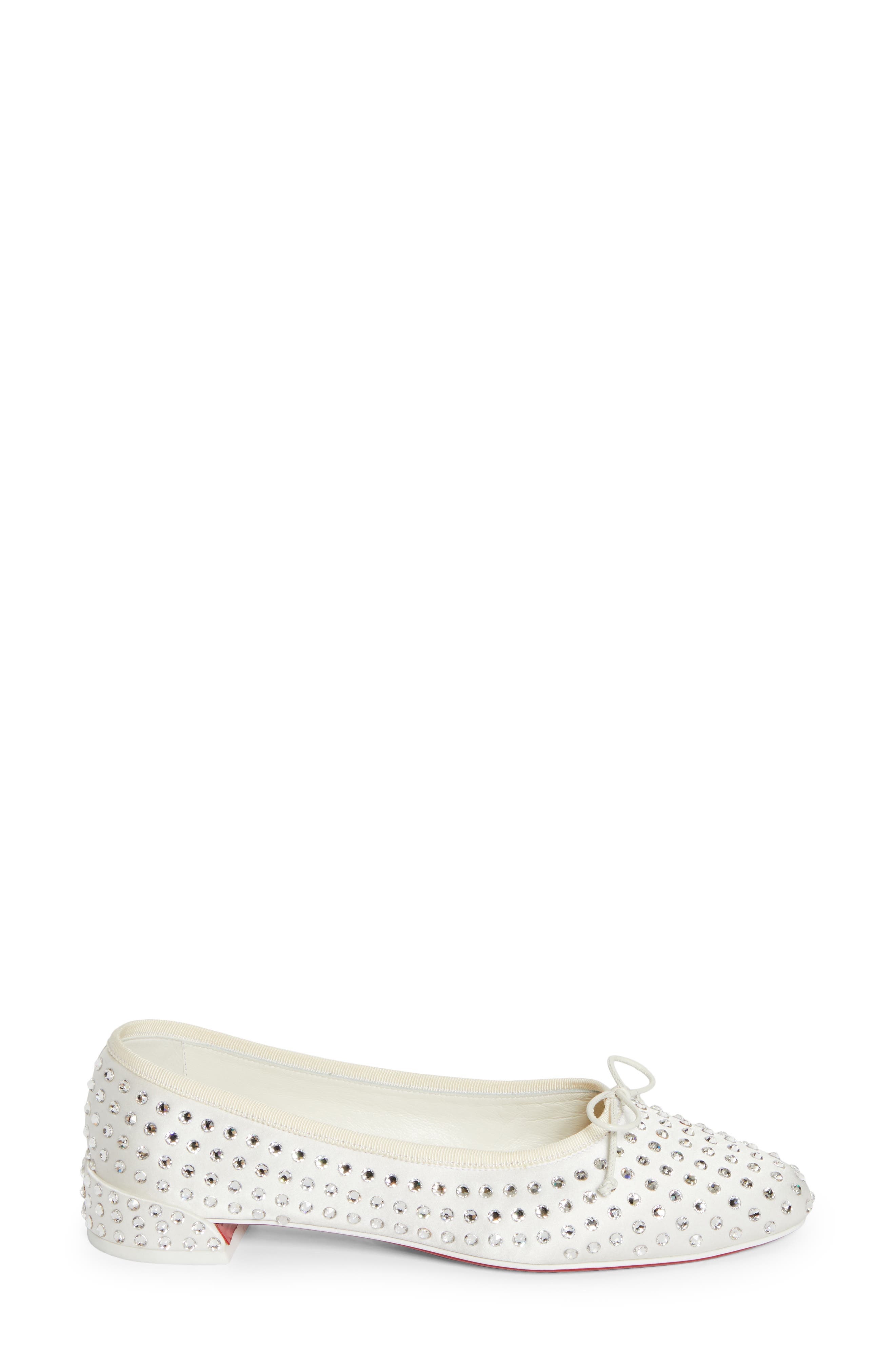Christian Louboutin Sweetie Jane Crystal Embellished Ballerina Flat in Version Ivory at Nordstrom - 3