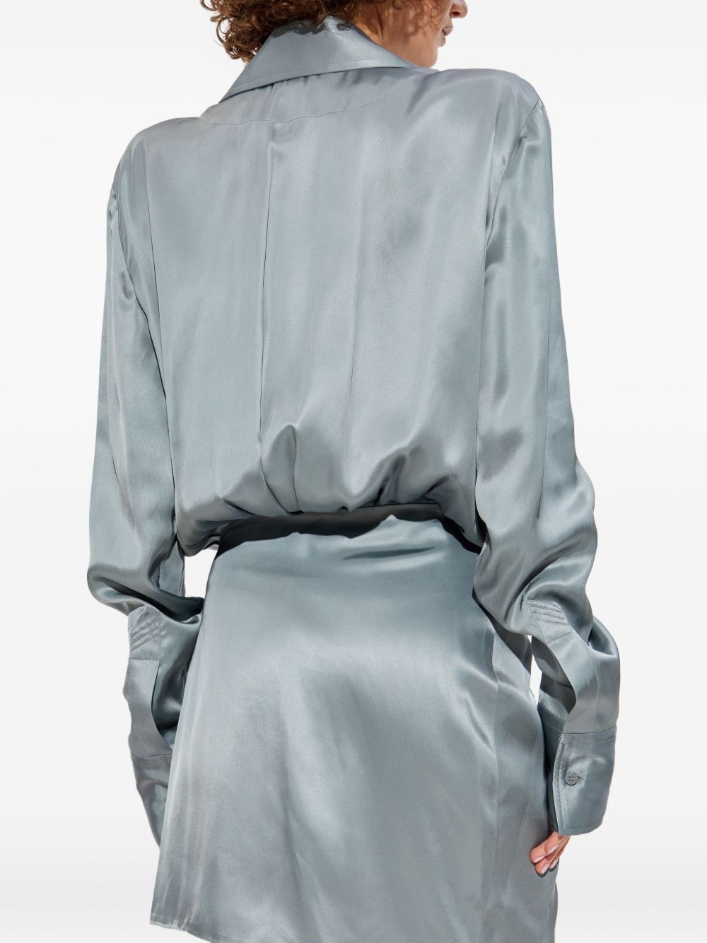 wrap-front mini dress - 4