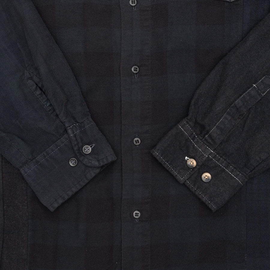 REBUILD BY NEEDLES 7 CUTS OVER DYE WIDE FLANNEL SHIRT - 4