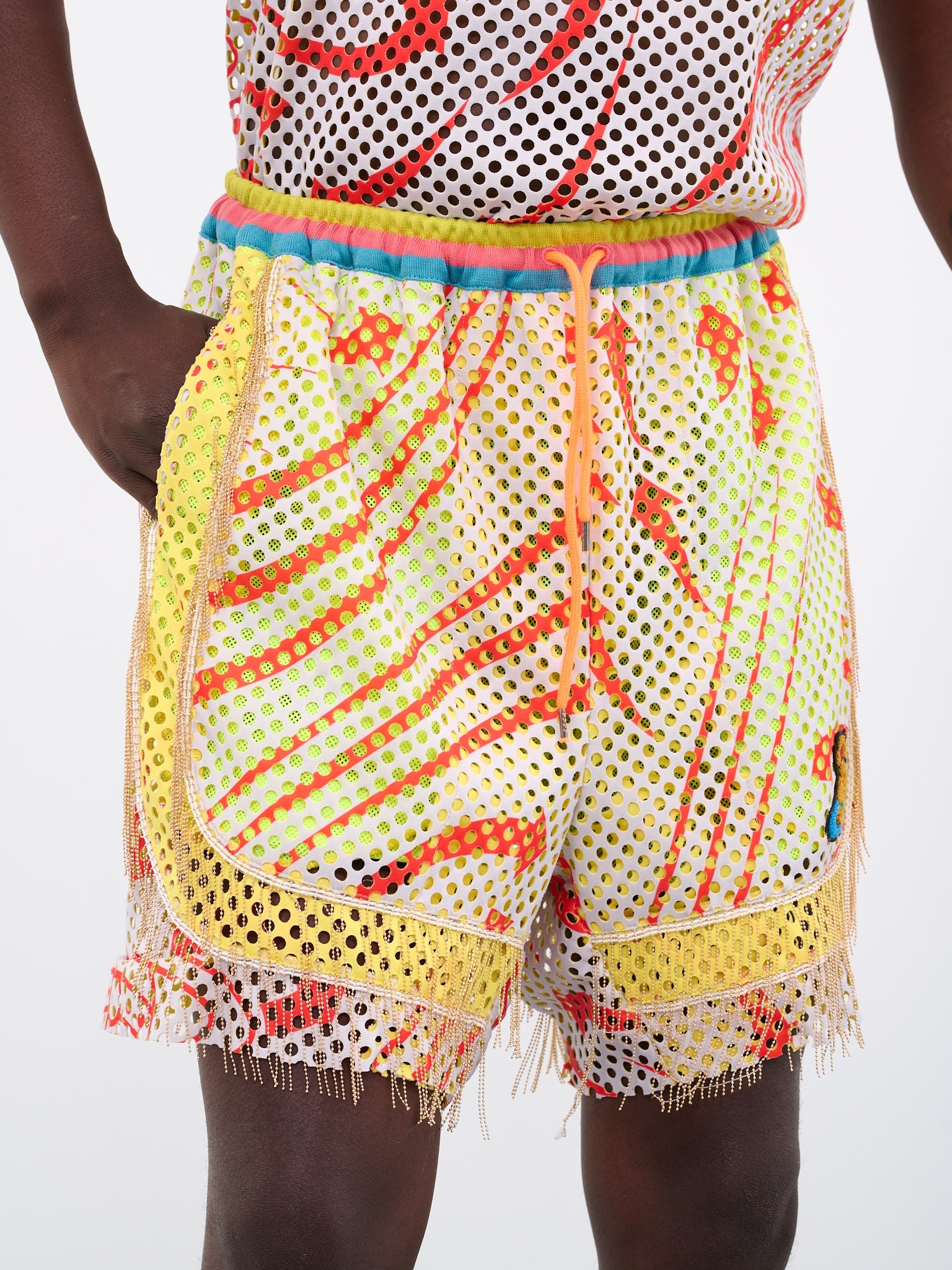 Vivienne Westwood｜TRAINING PANTS (BOXING SHORTS (3J0100 Vivienne Westwood White & Orange Boxing Shorts Vivienne Westwood