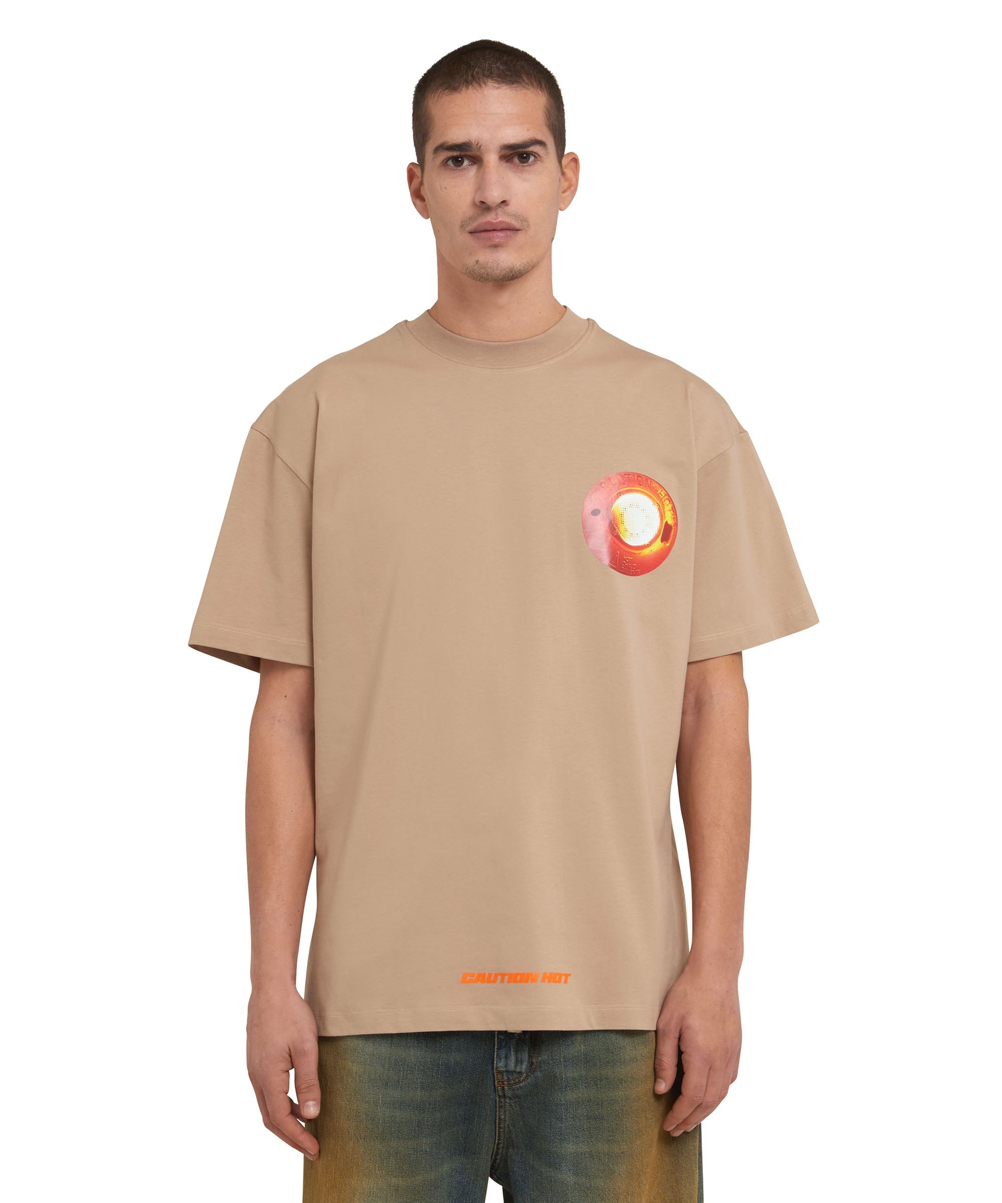 T-Shirt with "Caution hot" graphic - 2
