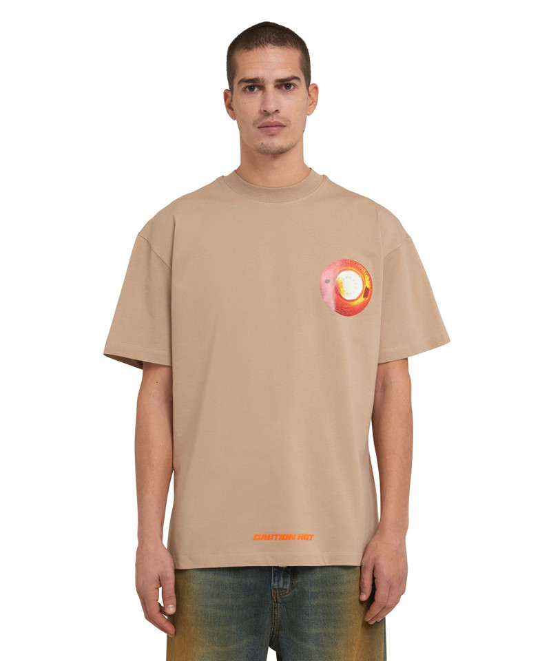 MSGM T-Shirt with "Caution hot" graphic outlook