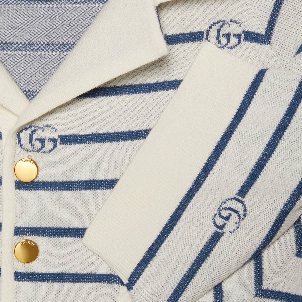 Double G stripe wool cotton polo - 3