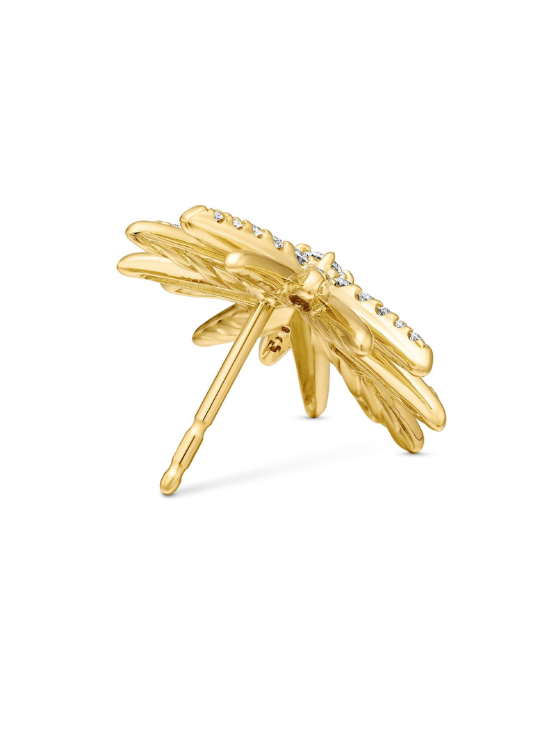 Women's Starburst Stud Earrings in 18K Yellow Gold with Diamonds, 19mm - Diamond 5