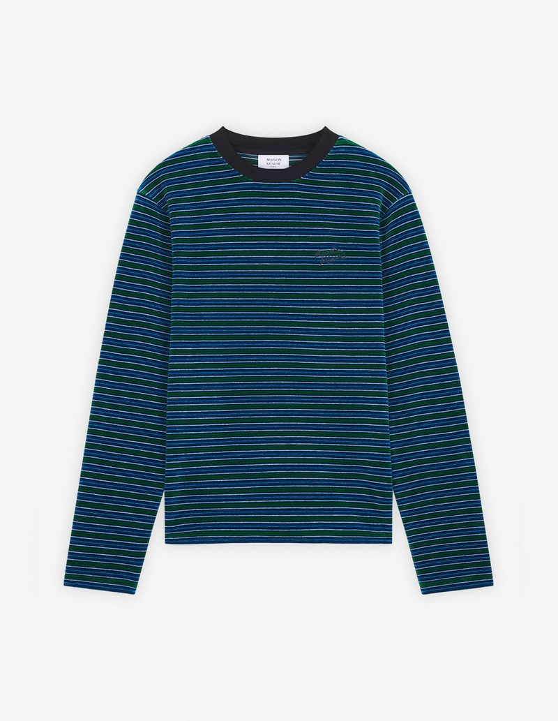 STRIPED VELVET LONG SLEEVES TEE-SHIRT 1