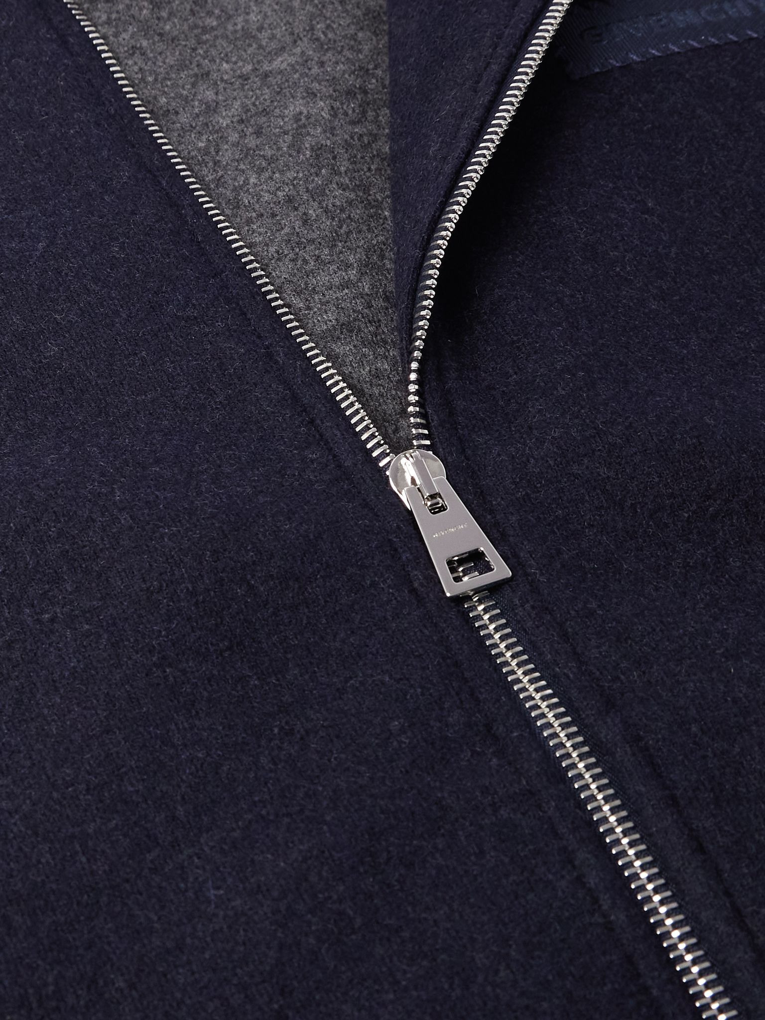 Logo-Appliquéd Wool-Blend Track Jacket Navy - 5