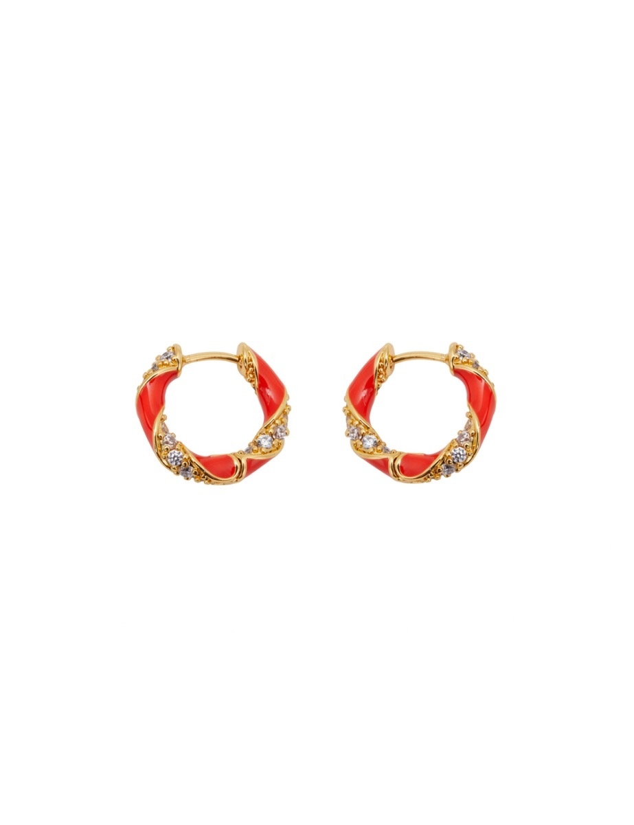 CANDY STRIPE PAVE HOOPS - 1