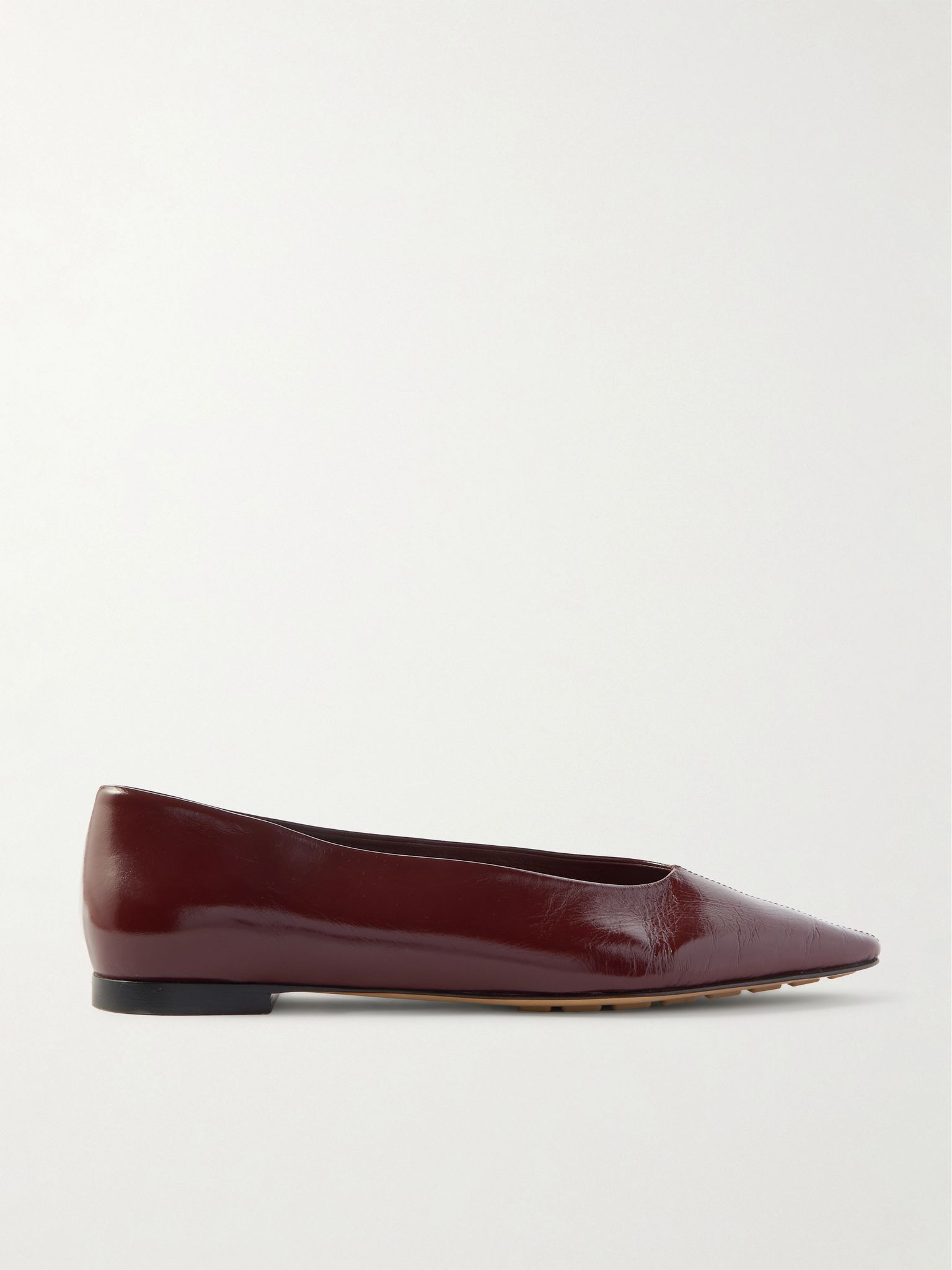 Sofia patent-leather point-toe ballet flats Burgundy - 1