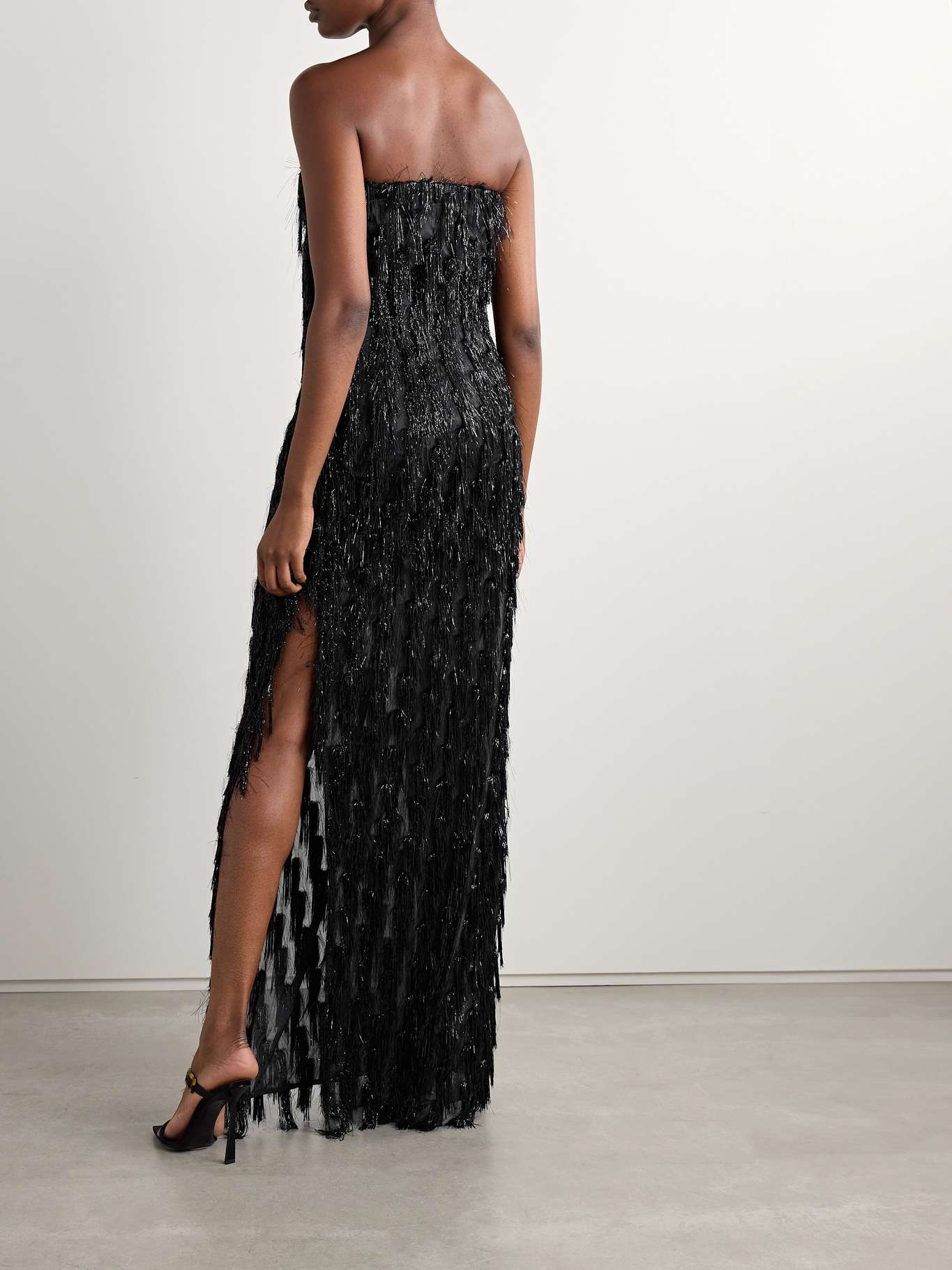 Strapless fringed tulle gown - 3