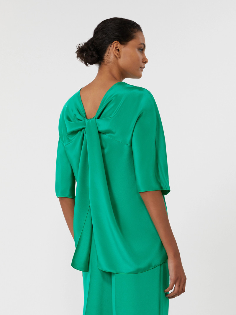 GATTINI Silk crêpe de chine blouse - GREEN 4