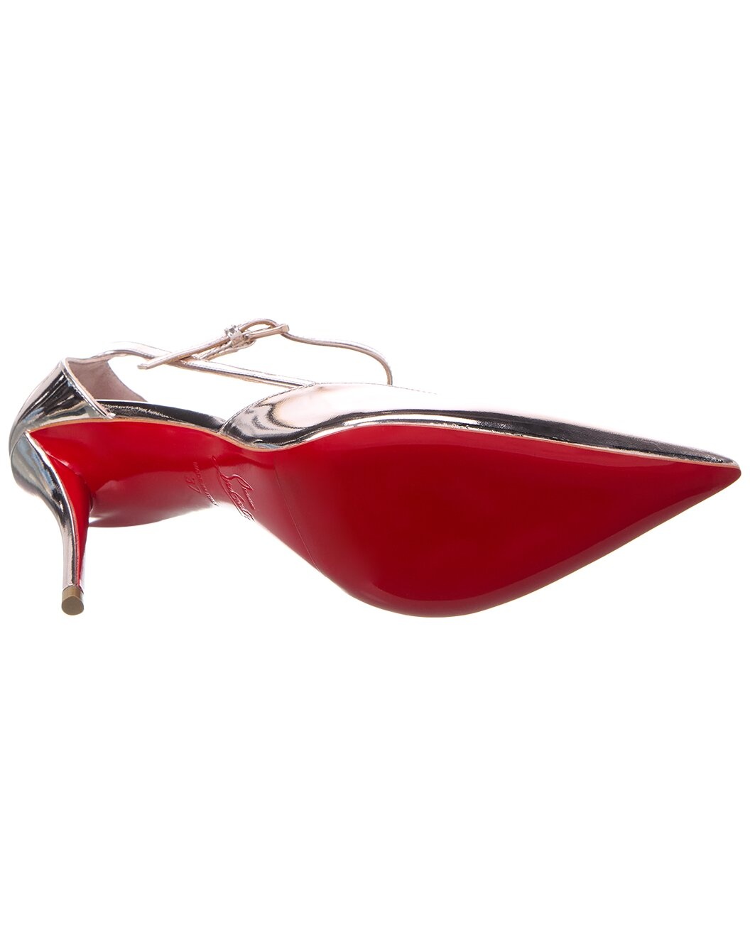 Christian Louboutin Miss Z Strap 80 Leather Slingback Pump - 4