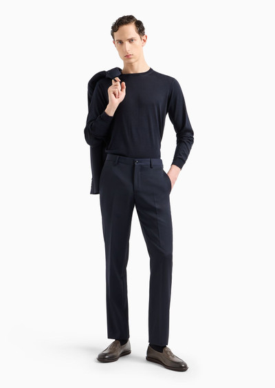 GIORGIO ARMANI Long-sleeved, crew-neck jumper in silk and cotton outlook