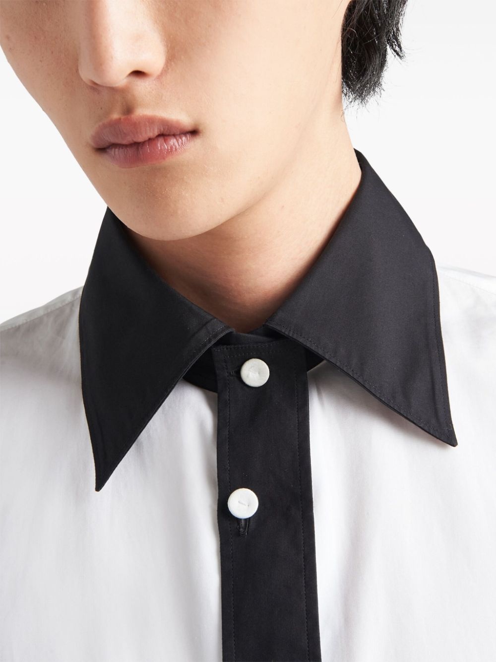 contrast-trim cotton shirt - 5