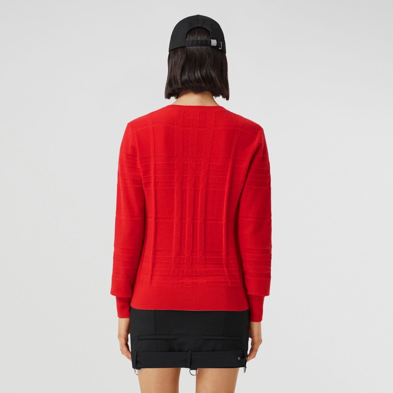 Knitted Check Cashmere Sweater - 4