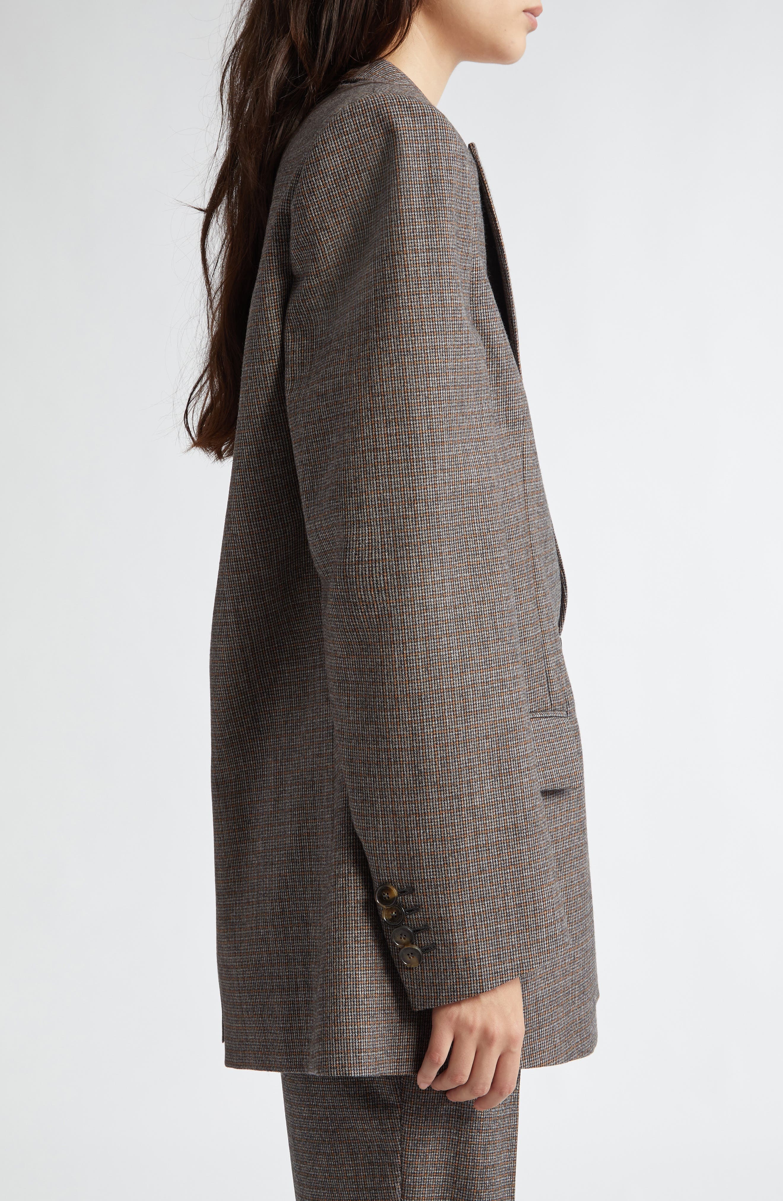 Stella McCartney Microhoundstooth Check Oversize Wool Blazer in 2425 - 4