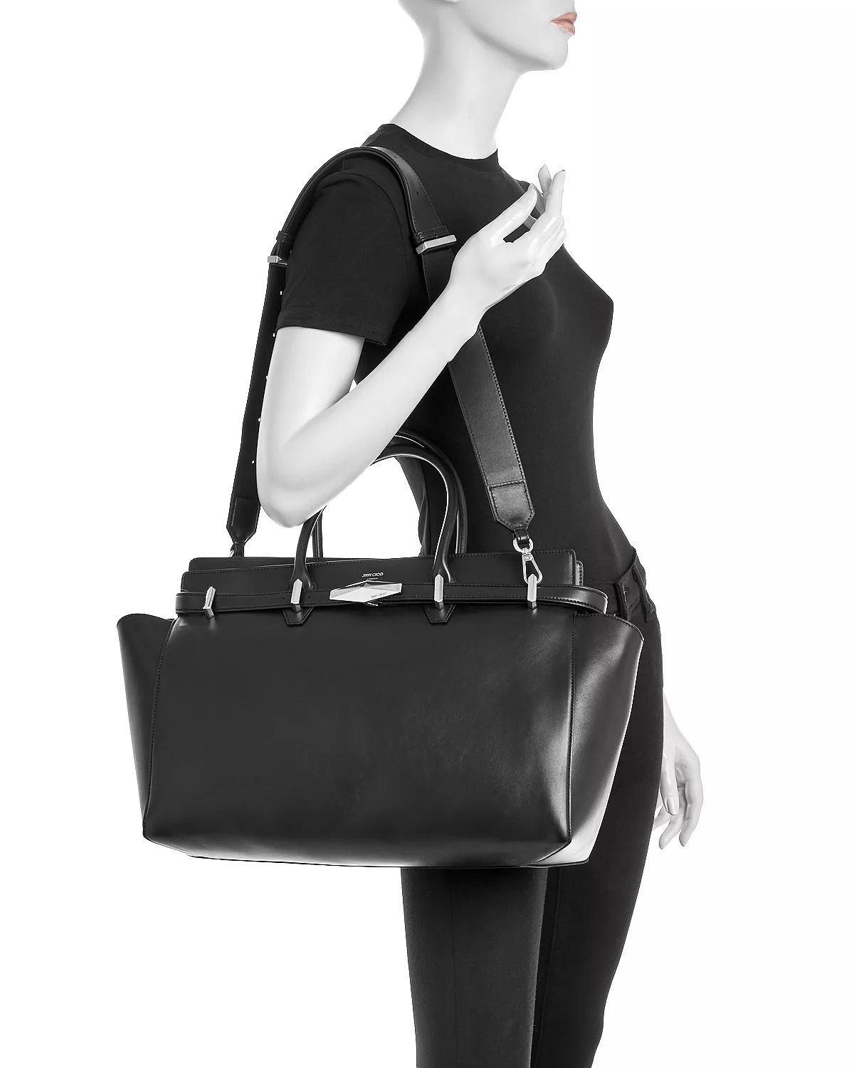 Diamond Belted Leather Tote - 2