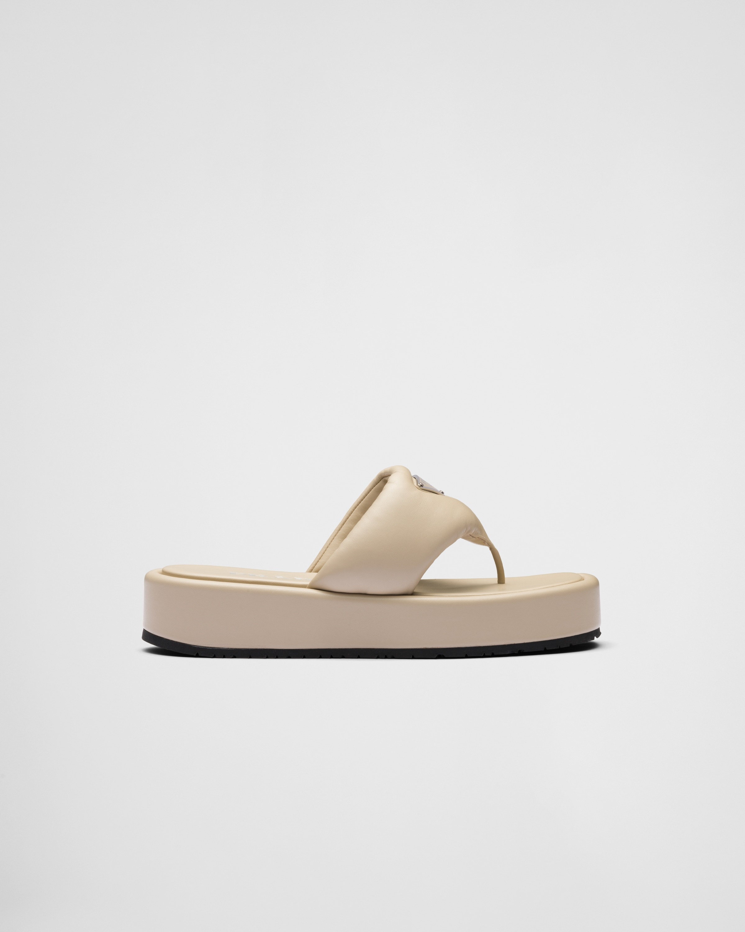 Prada Soft padded nappa leather thong wedge sandals - 2