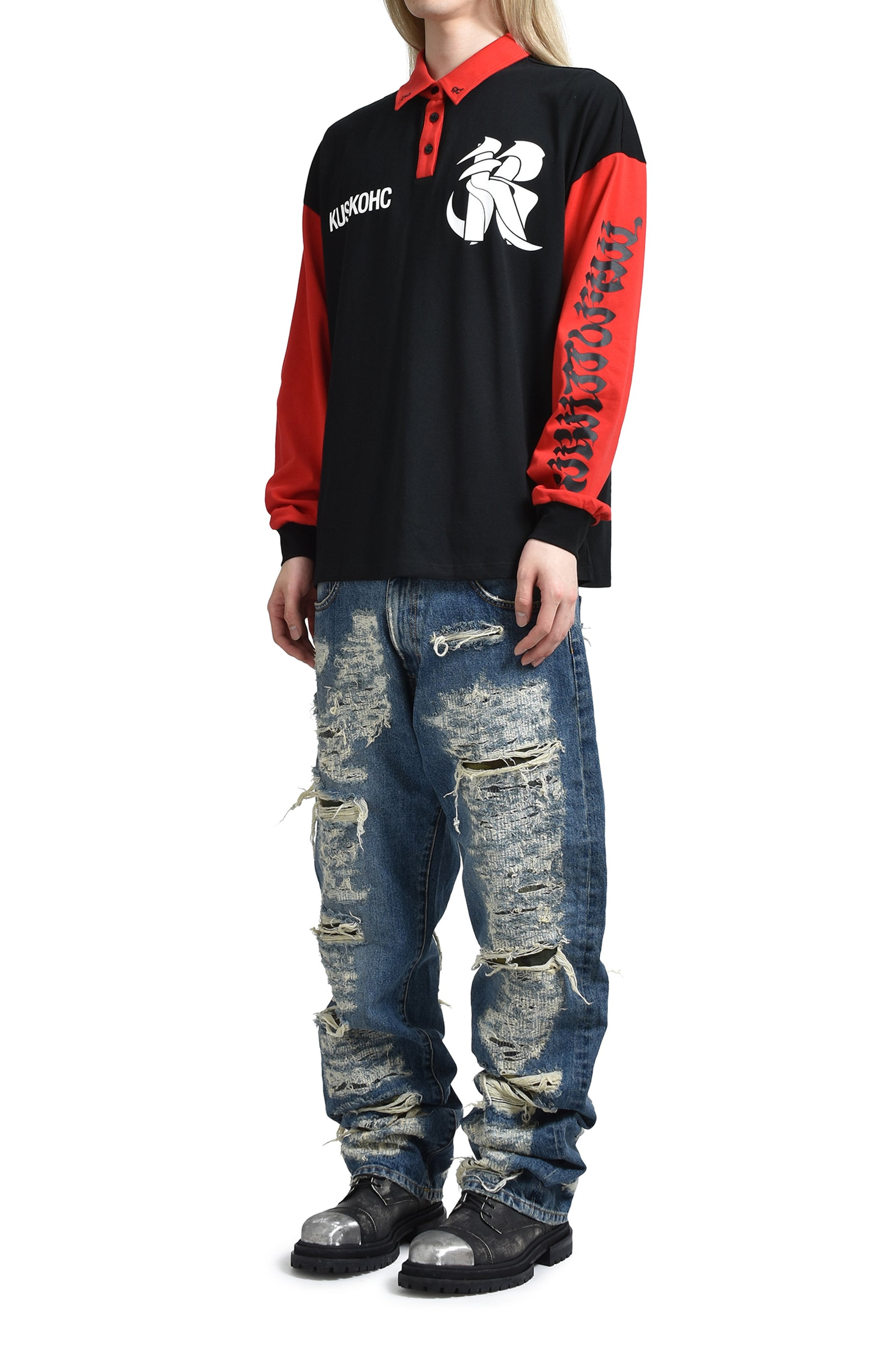 RUGBY LONGLSEEVE POLO / BLK - 4