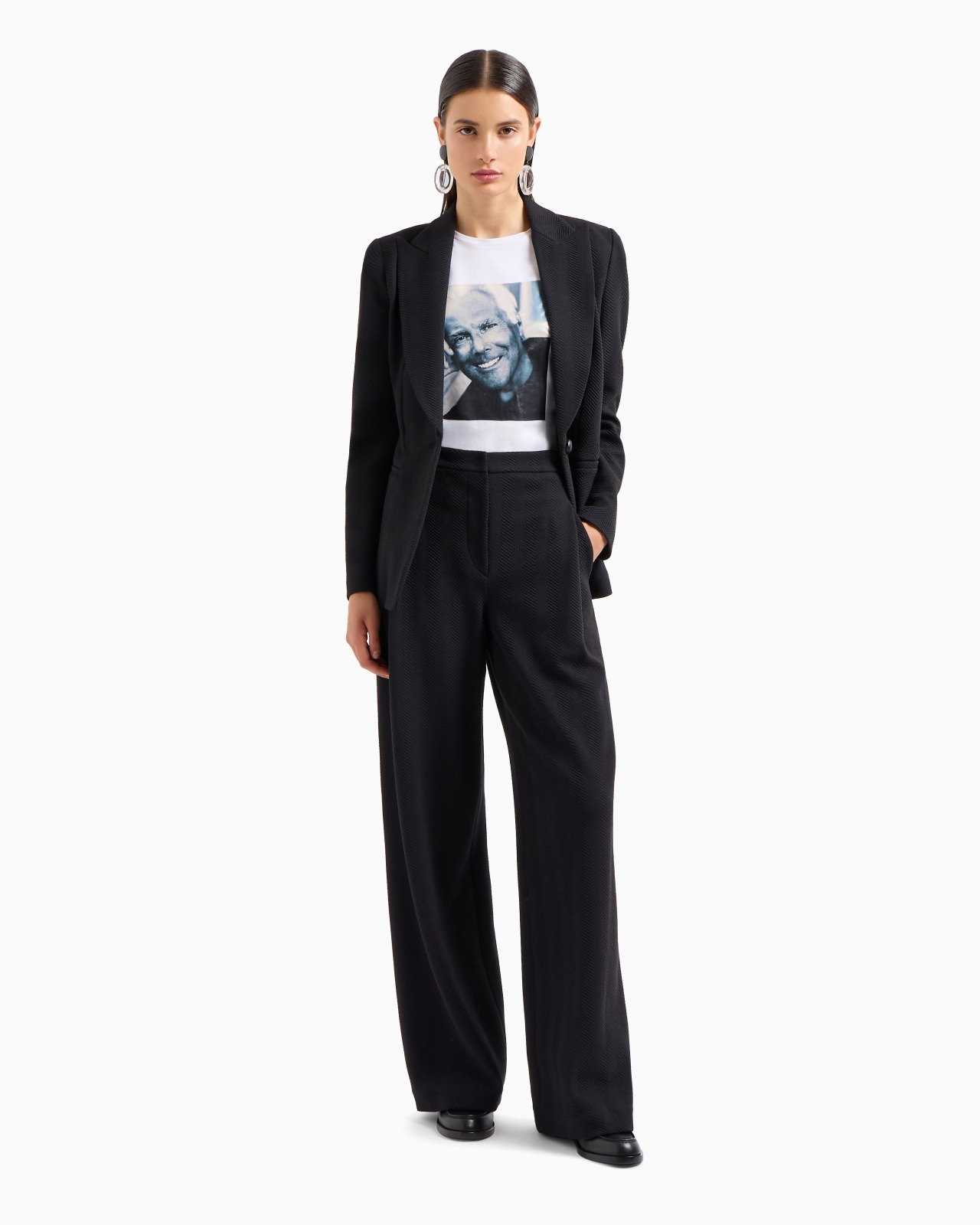 Icon Supima jersey T-shirt with Mr Armani photographic print - 4
